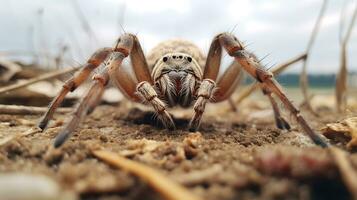 ai gerado foto do aranha em uma chão. generativo ai