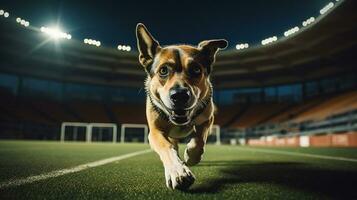 ai gerado foto do a elegante cachorro participando dentro uma canino agilidade. generativo ai