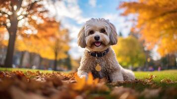 ai gerado foto do uma bem-comportado cachorro posando. generativo ai