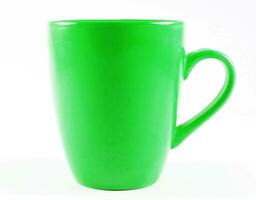 verde caneca em branco foto