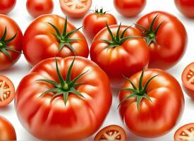 ai gerado vermelho saudável tomates em branco foto