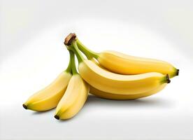 ai gerado saudável bananas em a branco foto
