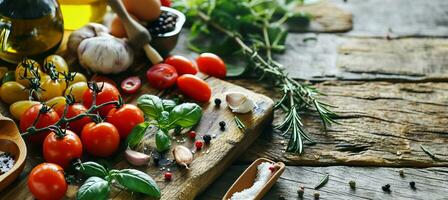 ai gerado ingredientes do coração amigáveis Mediterrâneo dieta este fornece a a maioria saúde benefícios foto