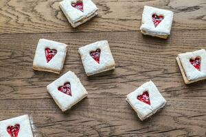 noz-pecã biscoitos com cereja o preenchimento foto