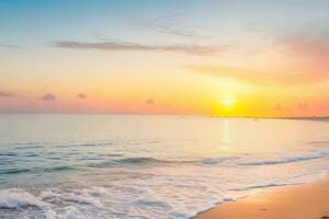 ai gerado mar sobre nascer do sol ou pôr do sol foto