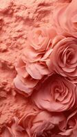 ai gerado elegante pêssego rosas suave textura, cor tendência 2024. foto