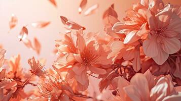 ai gerado abstrato elegante pêssego flores, 2024 cor tendência. foto