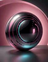 ai gerado futurista metálico esfera foto
