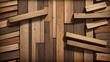 ai gerado envelhecido madeira pranchas textura, fundo foto