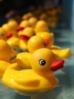 patinhos de borracha flutuando em um jogo de carnaval foto