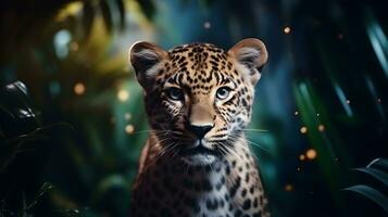 ai gerado leopardo dentro a natural ambiente. foto