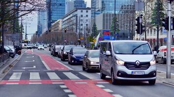 Varsóvia, Polônia. 29 dezembro 2023. ruas às dentro Varsóvia. cidade Centro. foto