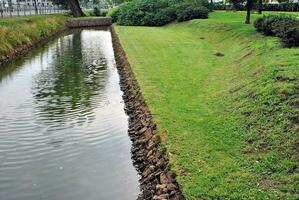 verde árvores dentro a cidade parque foto