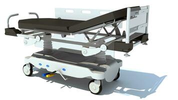 médico maca carrinho 3d Renderização em branco fundo foto