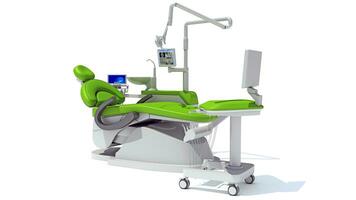 dental tratamento estação unidade 3d Renderização em branco fundo foto
