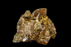 macro siderita mineral pedra em Preto fundo foto