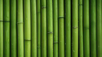 ai gerado verde bambu textura para interior ou exterior projeto, bambu cerca textura fundo. foto