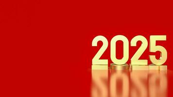 a ouro número 2025 para o negócio conceito 3d Renderização. foto
