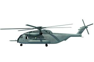 militares transporte helicóptero 3d Renderização em branco fundo foto