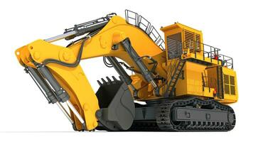 monitorados mineração escavadora pá pesado construção maquinaria 3d Renderização foto