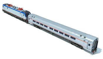 locomotiva trem 3d Renderização em branco fundo foto