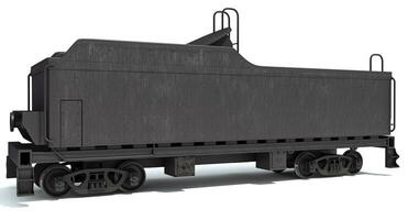estrada de ferro carvão carregando carro para vapor trem 3d Renderização foto