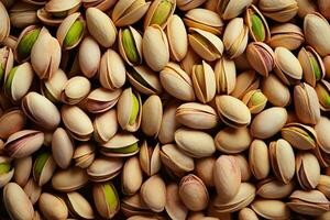 ai gerado maluco quadro pistachios a partir de uma cativante topo baixa ponto de vista foto