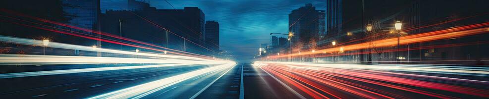 ai gerado vibrante noite paisagem urbana iluminado. ai generativo. foto