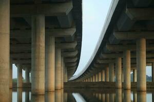 via expressa-ponte pilares este Socorro Apoio, suporte a via Expressa ponte para facilitar rápido viagem estão construído de Civil engenheiros com uma segurança sistema este encurta a viagem distância Mais rapidamente. foto