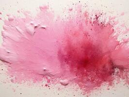 ai gerado Rosa pintura respingo e textura em branco fundo. pintura mancha. generativo ai foto