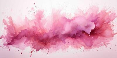 ai gerado Rosa pintura respingo e textura em branco fundo. pintura mancha. generativo ai foto