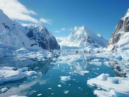 ai gerado iceberg com azul céu visualizar. generativo ai foto