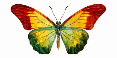 ai gerado lindo e colorida borboleta isolado em branco fundo. generativo ai foto