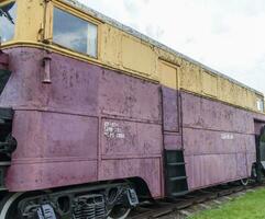 tiro do a vintage velho locomotiva. transporte foto