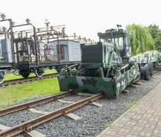 tiro do a vintage velho construção trem. industrial foto