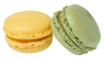 amarelo e verde macarons em isolado fundo foto