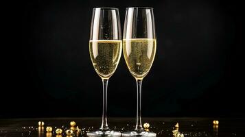 ai gerado vidro do champanhe para Novo anos véspera celebração foto