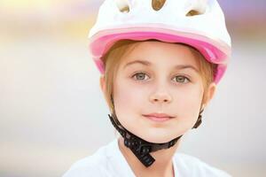 pequeno motociclista menina retrato foto