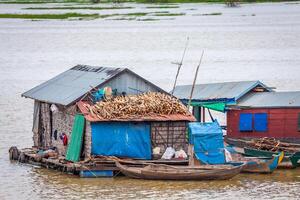 a Vila em a água. Tonle seiva lago. Camboja foto