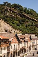 Visão do a velho rua e edifícios getaria, Espanha, Europa foto