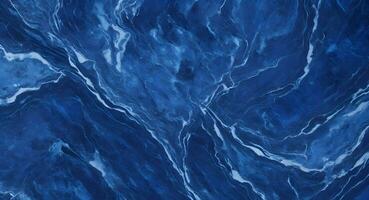 ai gerado rude azul mármore fundo. lindo abstrato grunge decorativo Sombrio marinha azul pedra parede textura. foto