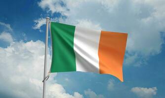 Irlanda bandeira irlandês pessoa pessoas humano verde branco laranja cor azul céu fundo símbolo decoração enfeite 17 dezessete marcha santo patrick dia São Patrício dia trevo céltico Cerveja festival Primavera foto