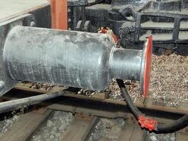 detalhes de transporte ferroviário da locomotiva, vagão foto