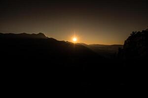 pôr do sol sobre tatra montanhas, Zakopane, Polônia foto