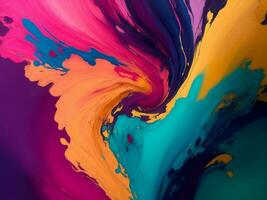 ai gerado abstrato criativo líquido aguarela respingo pintura arco Iris cores fundo papel de parede textura design.colorido brilhante tinta artístico escova explosão spray arte decoração ilustração foto