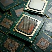 ai gerado grupo do CPU núcleos, isolado contra uma neutro, limpar \ limpo fundo para social meios de comunicação postar Tamanho foto