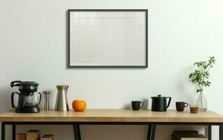 ai gerado interior arte quadro, Armação para cozinhas foto