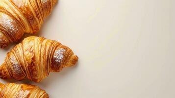 ai gerado croissant propaganda fundo com cópia de espaço foto