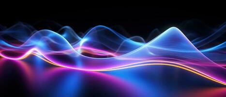 ai gerado hipnotizante abstrato luz ondas dentro azul e roxo. ai generativo. foto