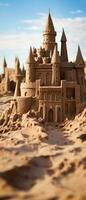 ai gerado majestoso areia castelo dentro a deserto. ai generativo. foto